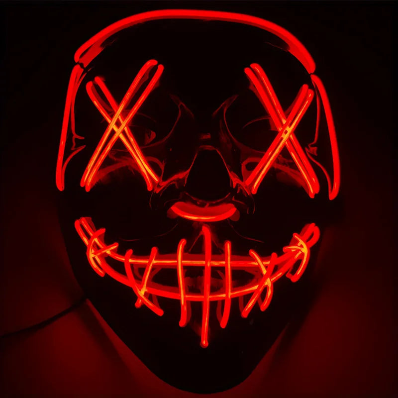 Halloween Mask LED Light up Full Face Mask,Holiday Cosplay Halloween Costume Masquerade Party, Carnival, Gift